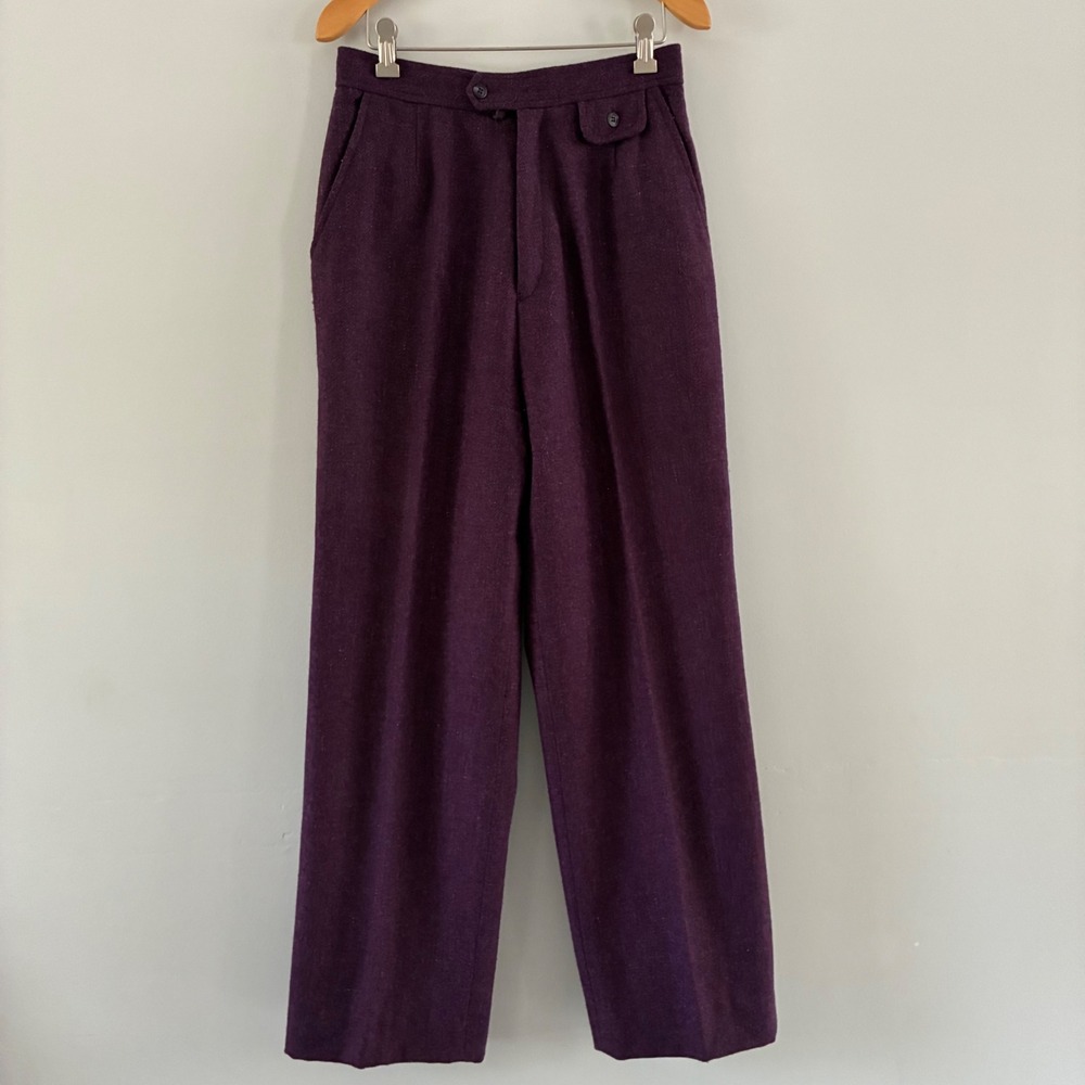 Millay Pants 11 Purple Vtg Wool Blnd Old Money Whimsigoth Academia Retro Office